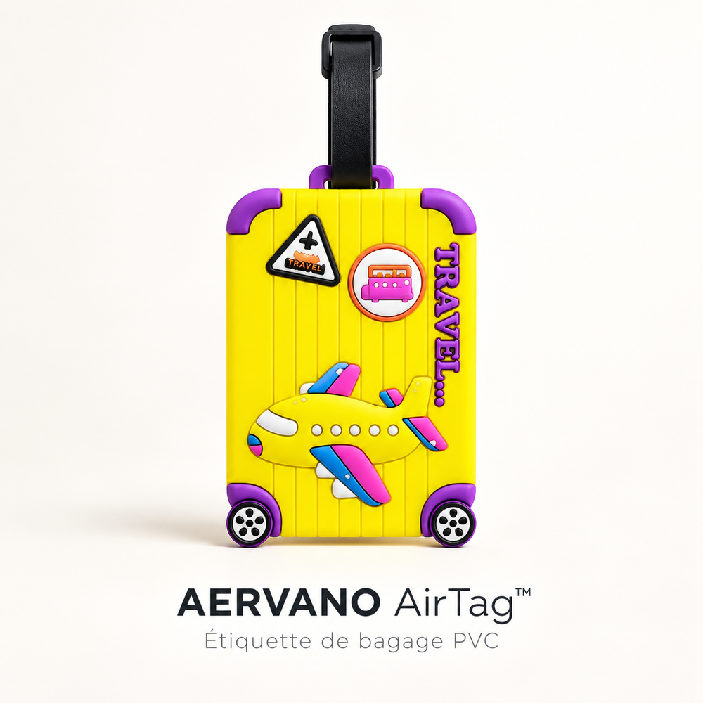 Aervano AirTag™ — Étiquette de bagage PVC